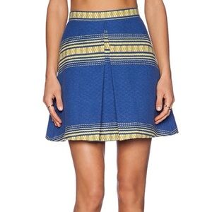 Alice + Olivia Russo Skirt, Blue/ Yellow Size 12 Retail $275